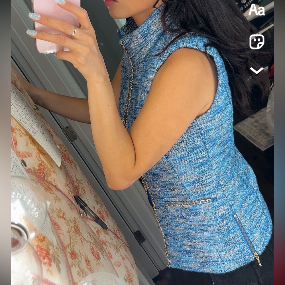 Lilly Pulitzer Blue Tweed Vest - Picture 6 of 6
